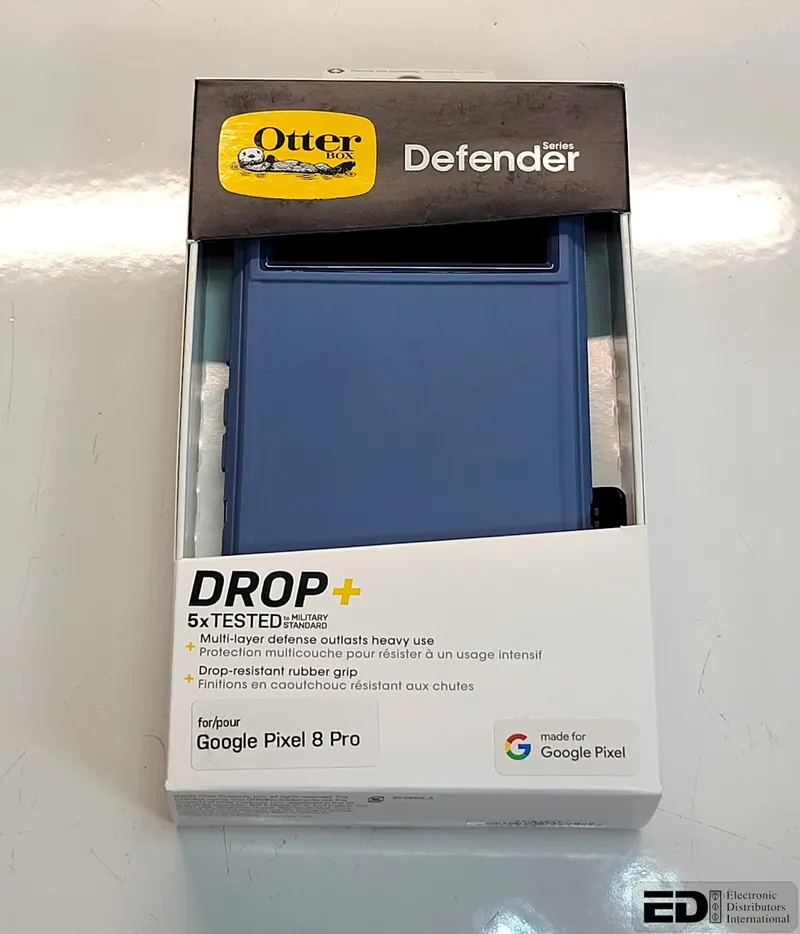 OtterBox Defender Series Blue Case for Google Pixel 8 Pro. Open box.